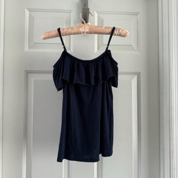 Lilly Pulitzer Tamiami Off the Shoulder Top True Navy, Size XXS - Picture 2 of 4